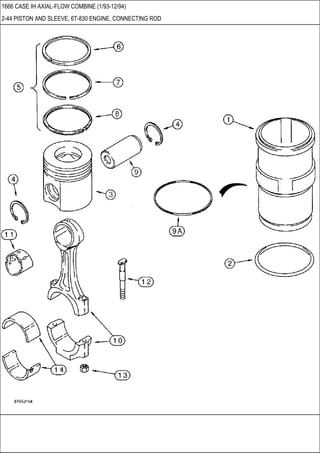 1666 CASE IH AXIAL-FLOW COMBINE (1/93-12/94)
2-44 PISTON AND SLEEVE, 6T-830 ENGINE, CONNECTING ROD
 