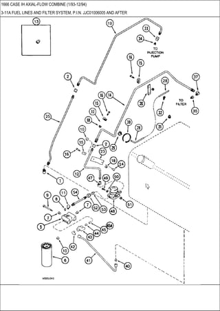 1666 CASE IH AXIAL-FLOW COMBINE (1/93-12/94)
3-11A FUEL LINES AND FILTER SYSTEM, P.I.N. JJC01006005 AND AFTER
 