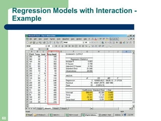 60
Regression Models with Interaction -
Example
 