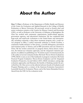 Practical Program Evaluation Theorydriven Evaluation And The Integrated ...