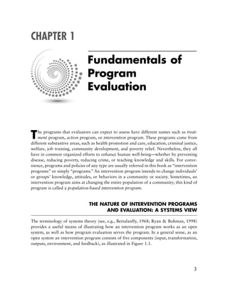 Practical Program Evaluation Theorydriven Evaluation And The Integrated ...