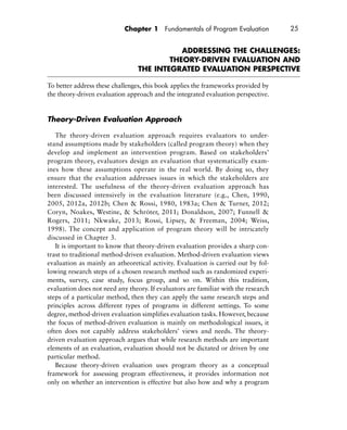 Practical Program Evaluation Theorydriven Evaluation And The Integrated ...