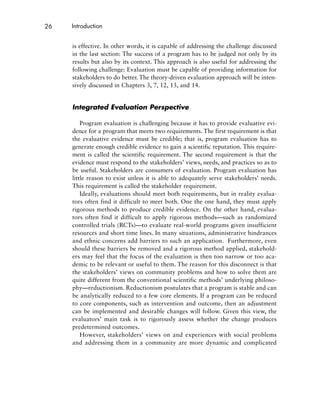 Practical Program Evaluation Theorydriven Evaluation And The Integrated ...