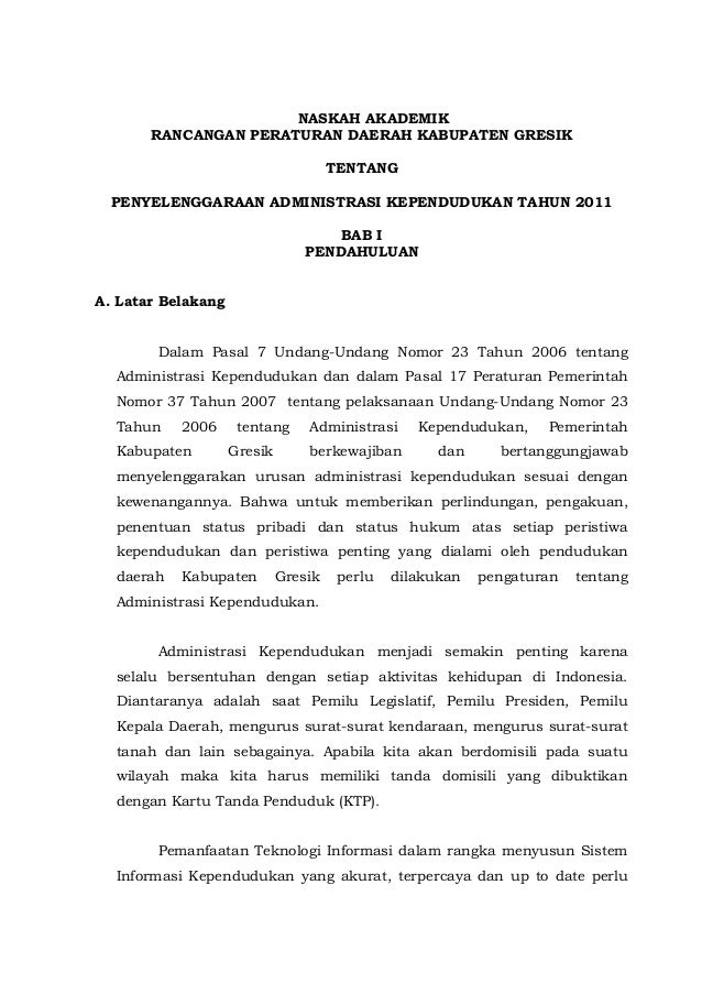 Contoh Naskah Akademik Perda Lingkungan Hidup Pdf - Berbagai Naskah
