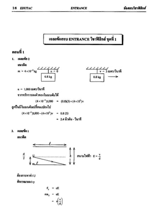 ข้อสอบวิชาฟิสิกส์ 6 ชุด สำหรับ entrance