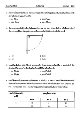 ข้อสอบวิชาฟิสิกส์ 6 ชุด สำหรับ entrance