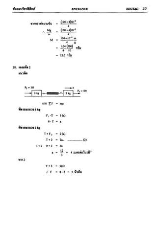 ข้อสอบวิชาฟิสิกส์ 6 ชุด สำหรับ entrance