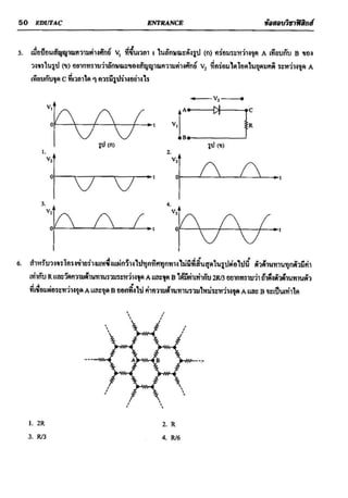 ข้อสอบวิชาฟิสิกส์ 6 ชุด สำหรับ entrance