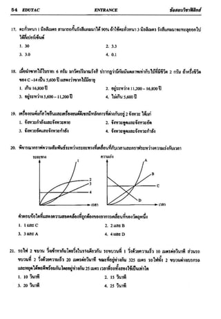 ข้อสอบวิชาฟิสิกส์ 6 ชุด สำหรับ entrance