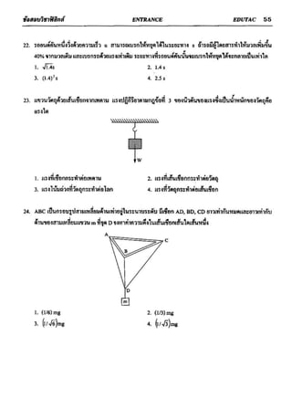 ข้อสอบวิชาฟิสิกส์ 6 ชุด สำหรับ entrance
