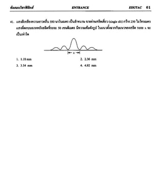 ข้อสอบวิชาฟิสิกส์ 6 ชุด สำหรับ entrance