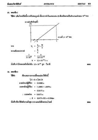 ข้อสอบวิชาฟิสิกส์ 6 ชุด สำหรับ entrance