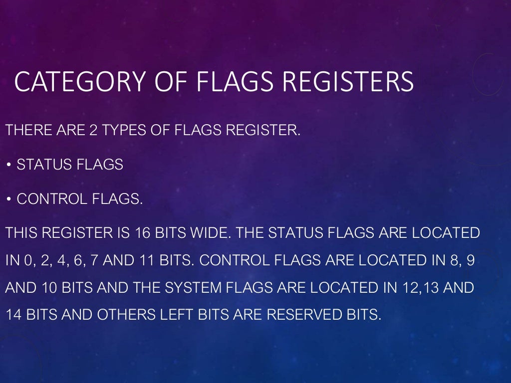 flag register of 8086