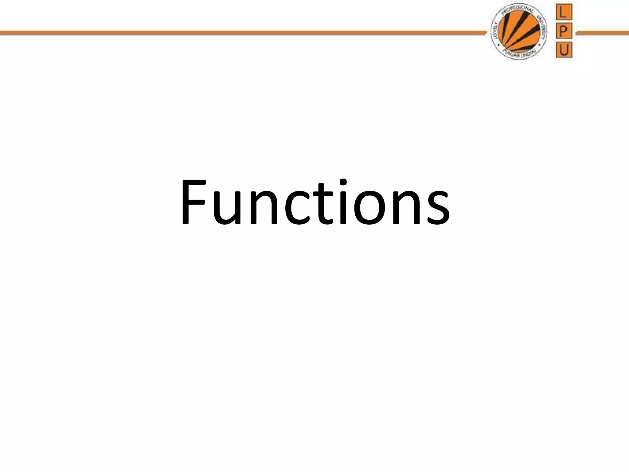 Functions 
 