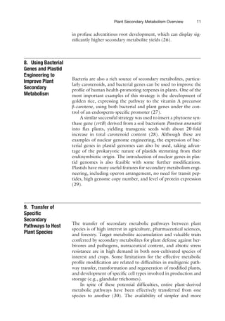 Plant Secondary Metabolism Engineering Methods and Applications Methods ...
