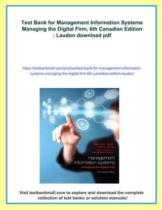Test Bank for Management Information Systems Managing the Digital Firm ...