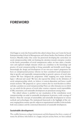 Social Entrepreneurship And Sustainable Development Archana Singh And ...