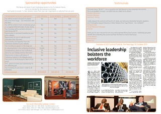 Sponsorship opportunities
The theme and panel of each breakaway session to be of a relevant theme
but to be decided by the sponsoring company.
Each panel to include 1 x Star, whether drawn from your own organisation or selected from our pool.
SPONSORSHIP PACKAGE COMPONENTS GOLD SPONSOR SILVER SPONSOR BRONZE SPONSOR
You will be invited to be part of a panel
discussion from stage – live interaction with
the Stars
Yes N/A N/A
You will be invited to host a breakaway group
on an agreed (relevant) topic of your choice
Yes Yes N/A
Your branding will be carried on all event
advertising and PR
Yes Yes N/A
Opportunity to use event branding on your
press releases
Yes Yes Yes
Opportunity for you to mail the event
attendees after the event
Yes Yes Yes
Your branding and hyperlink from the
conference website to your website
Yes Yes Yes
Your branding to appear on the stage set Yes Yes N/A
An advertisement in the conference brochure Double Full Logo
Complimentary places at the Conference 20 10 5
Space for your display stand at the event Yes Yes Yes
Opportunity to place a gift/piece of
marketing material in the delegate packs
Yes Yes Yes
Free access to all photographs taken at the
event
Yes Yes Yes
First option to renew your sponsorship for
the following year
Yes Yes Yes
Your branding on post event mailer to all
attendees
Yes Yes Yes
Value of package R115 000.00 R60 000.00 R20 000.00
For more information please contact:
Laura Barker, MD: 021 788 2809 / laura@risingstar.co.za
Alister Swart, COO: 021 788 2768 / alister@risingstar.co.za
Carl Chothia, Senior Sales Manager: 021 788 2503 / carl@risingstar.co.za
Testimonials
The event was a “BLAST”! I am so grateful and feel blessed to have attended the summit.
This is an excellent concept, I am glad that you called me to attend.
Abraham Motsoane
Business Manager
Learning e-Varsity
I really enjoyed the summit and found it of value; you had some absolutely fantastic speakers,
and I thoroughly enjoyed listening to Peter Matlare from Tiger Brands - he is brilliant!!
Kathleen Fisher
Human Resources Manager
Grey SA
Thank you for your mail and for the very well organised Rising Star Summit. I definitely got great
benefit from attending the summit and look forward to more in the future.
Jackie Williams
Sales Director
Tsogo Sun
Example of 2015 Summit Publicity: The New Age, 26 October 2015
 