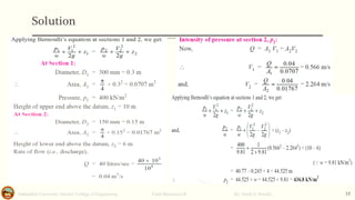 Solution
Salahaddin University- Hawler/ College of Engineering. Fluid Mechanics-II By: Hardi A. Siwaily 35
 