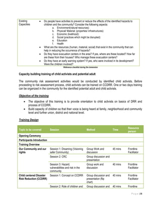Child Centered Disaster Risk Reduction-CCDRR | PDF