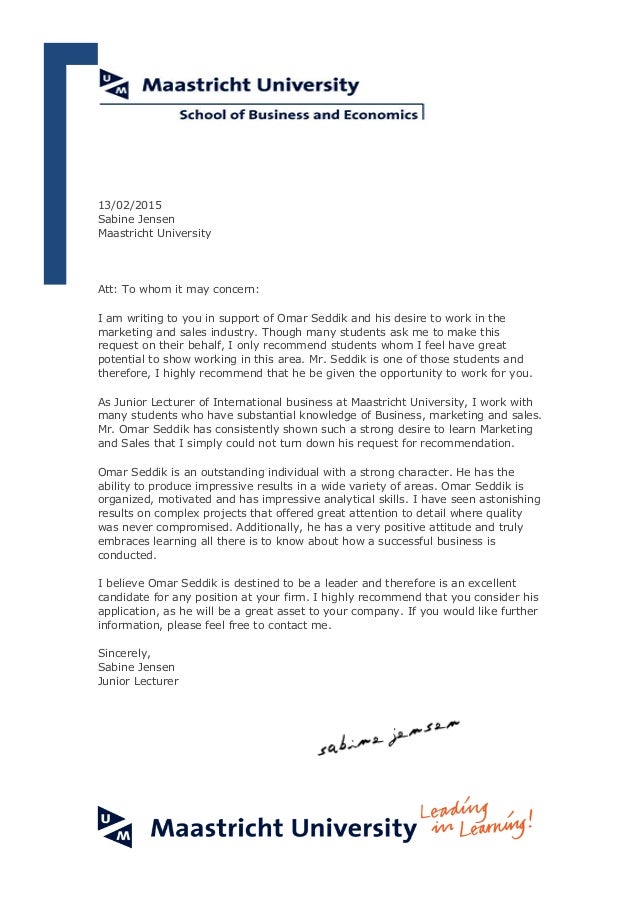 Reference Letter Sabine