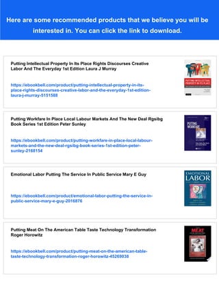 Intellectual Labour Putting Labour In Its Place Labour Process Analysis And Global Value ...