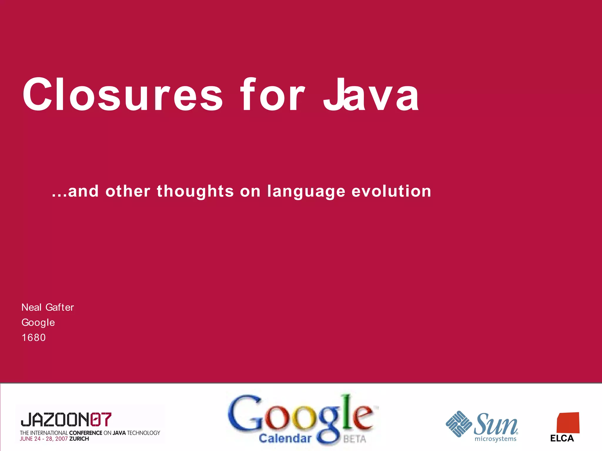 Closures for Java