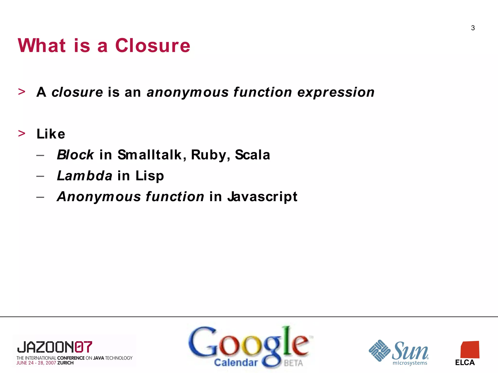 Closures for Java