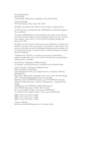 Management In The Age Of Digital Business Complexity 1st Edition Bill ...