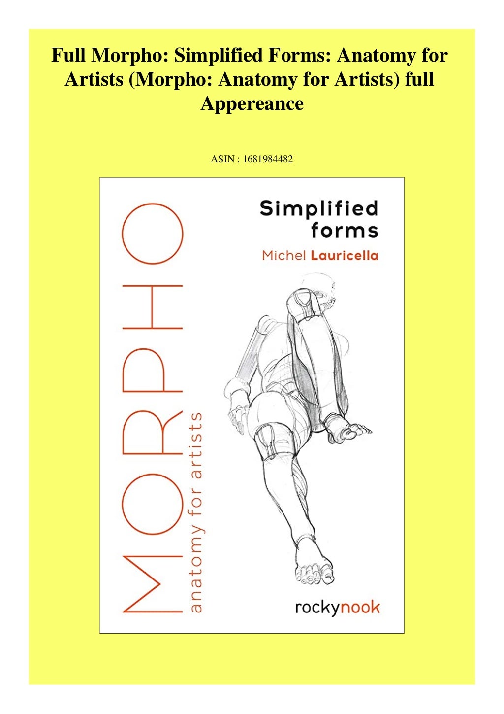 Full Morpho Simplified Forms Anatomy for Artists (Morpho Anatomy for ...