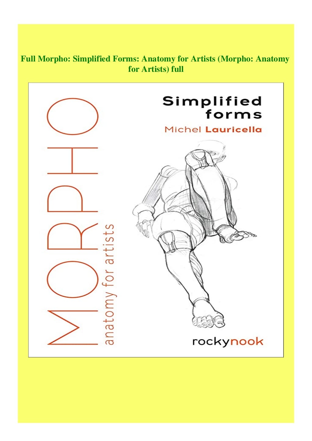 Full Morpho Simplified Forms Anatomy for Artists (Morpho Anatomy for ...