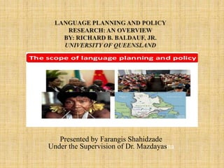 Presented by Farangis Shahidzade
Under the Supervision of Dr. Mazdayasna
 