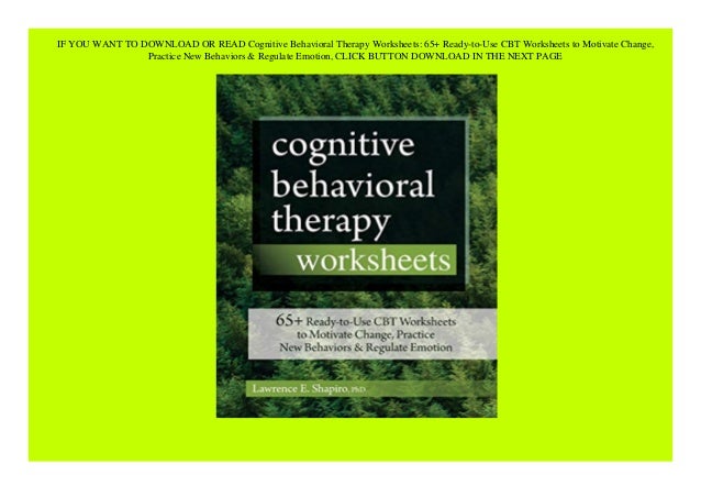 Pdf Book Cognitive Behavioral Therapy Worksheets 65 Ready To Us
