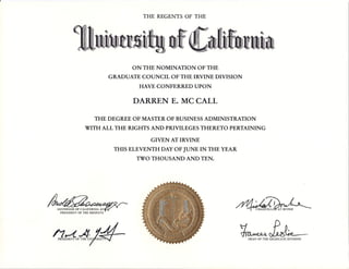 UCI MBA Diploma