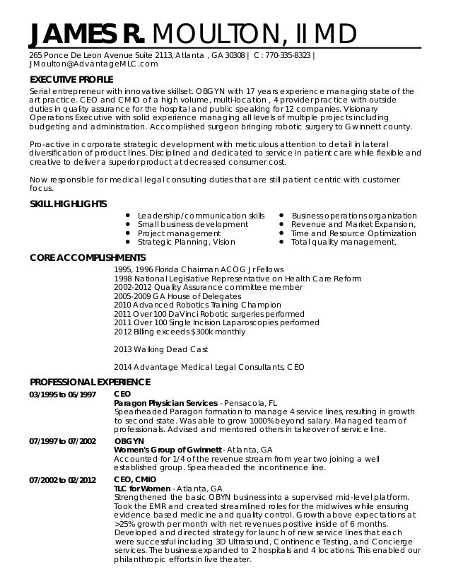 Doctor m d resume