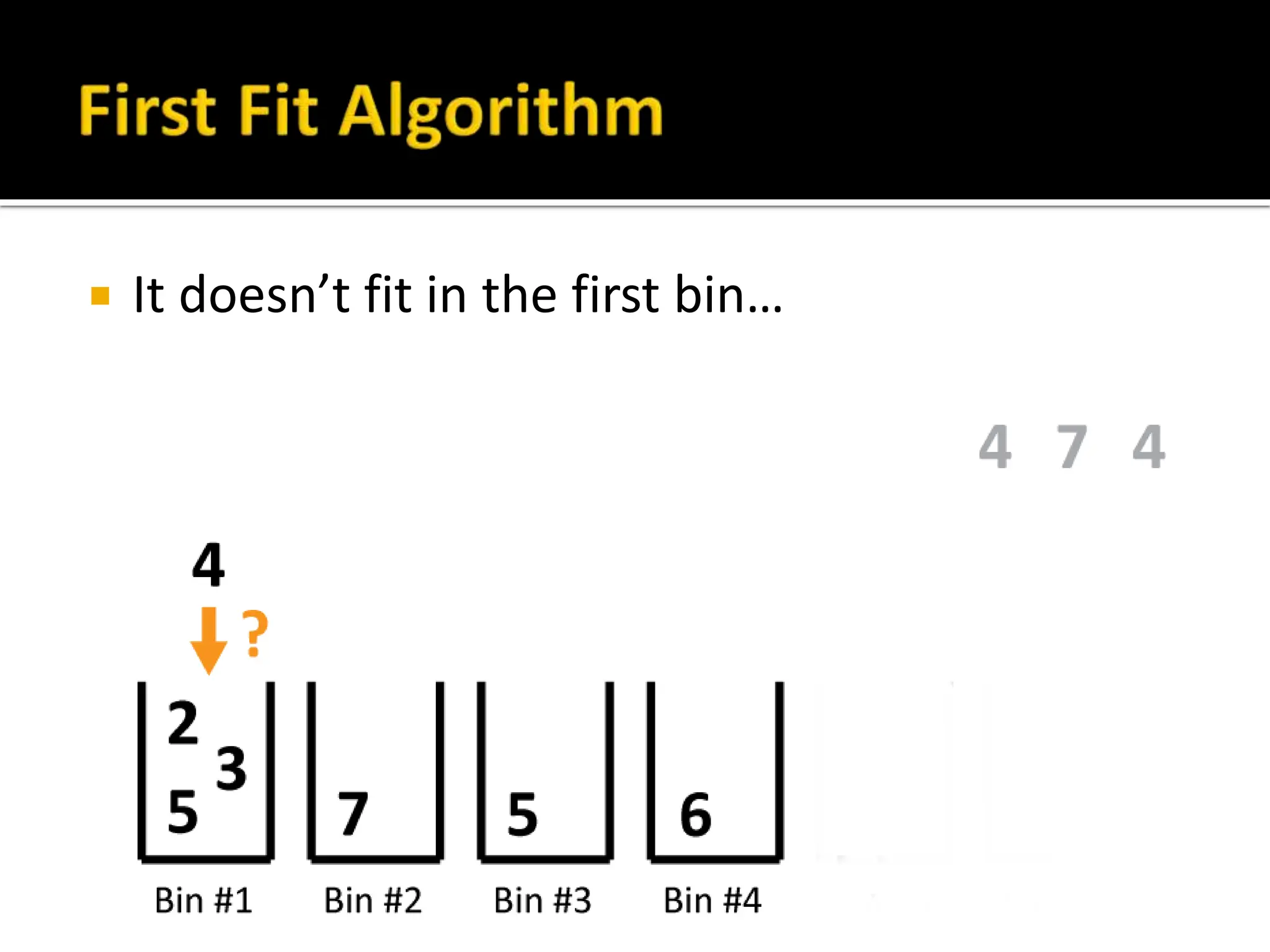  It doesn’t fit in the first bin…
 