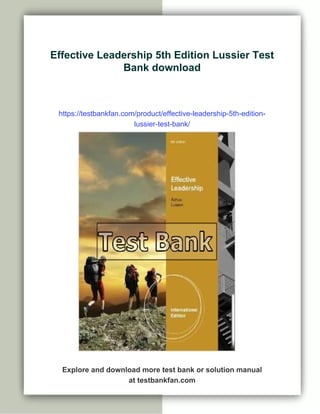Effective Leadership 5th Edition Lussier Test Bank | PDF