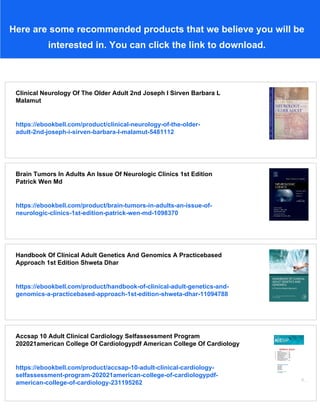 Clinical Adult Neurology 3rd Edtion 3rd Edition Jody Coreybloom | PDF
