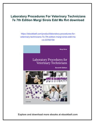 Laboratory Rvt Laboratory Procedures For Veterinary Technicians 7e 7th Edition Margi ...