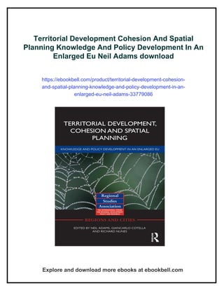 Territorial Development Cohesion And Spatial Planning Knowledge And ...