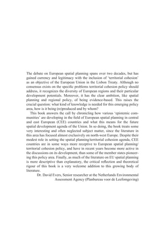 Territorial Development Cohesion And Spatial Planning Knowledge And ...