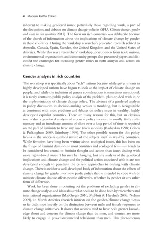Climate Change And Gender In Rich Countries Work Public Policy And ...