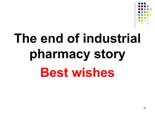 The end of industrial
pharmacy story
Best wishes
35
 