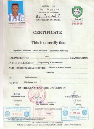 BSc Certificate