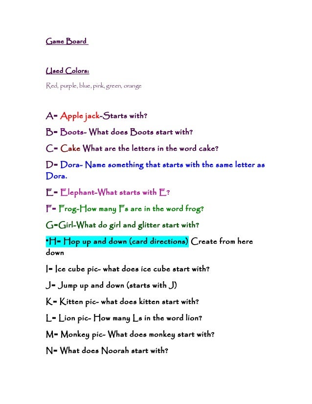 Board game & instructions