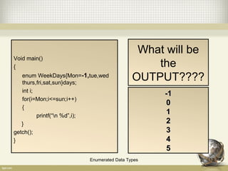 Enumerated data types in C | PPT
