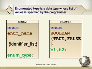 Enumerated data types in C | PPT