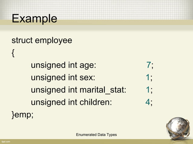 Enumerated data types in C | PPT