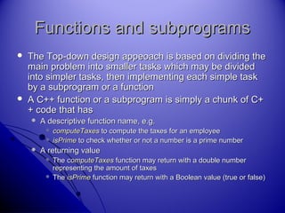 C++ Functions | PPT