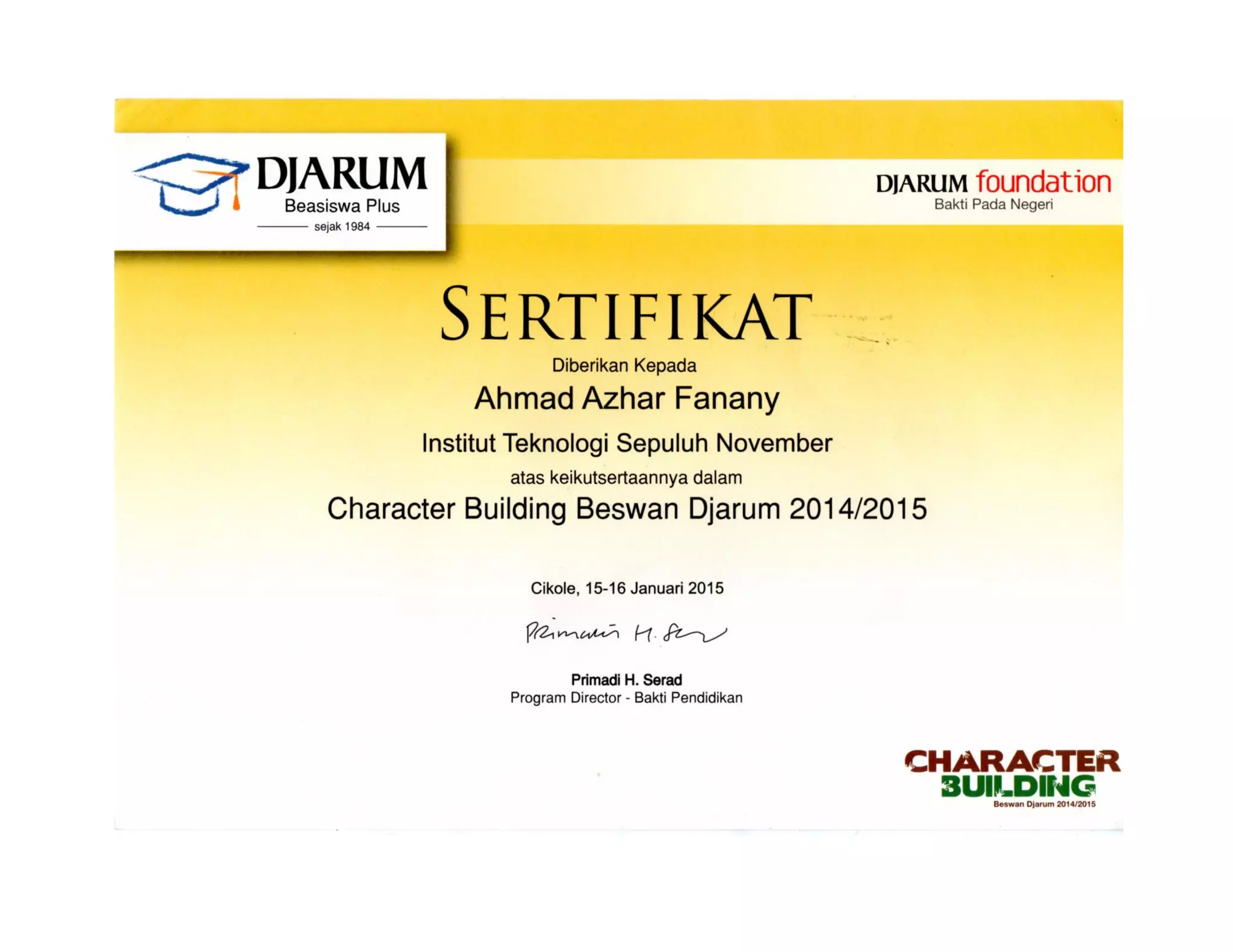 certificates internship and training